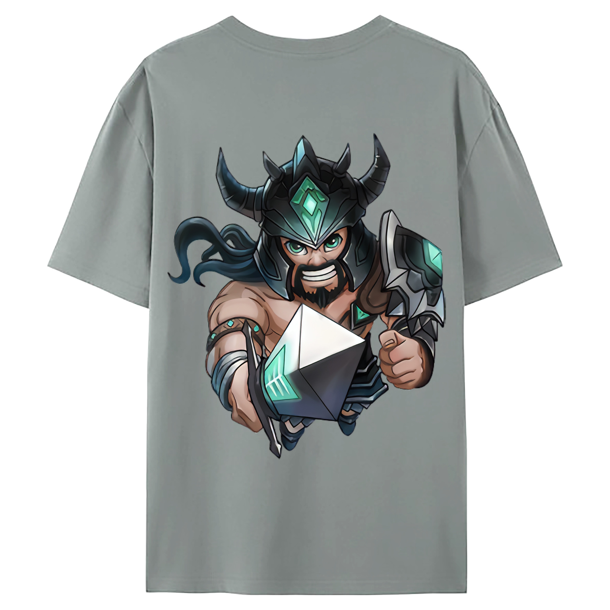 （画像用） リーグ・オブ・レジェンド League of Legends LOL 綿100％ メンズ半袖Tシャツ（バックプリント） 通気性